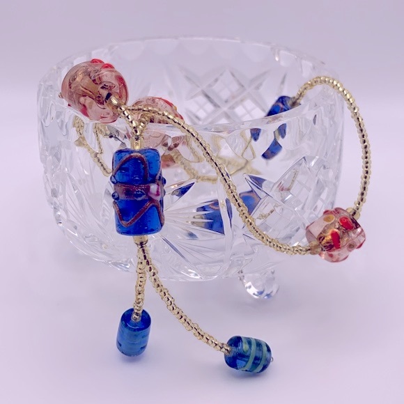 💝 Vintage Lampwork Glass Beads Necklace - Picture 1 of 4